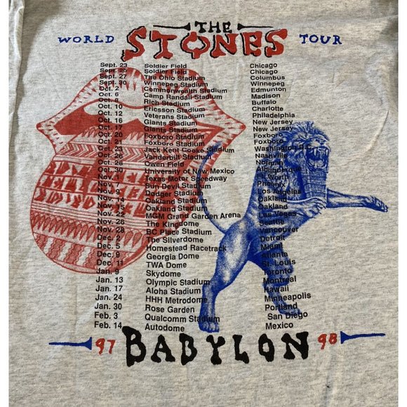 Rolling Stones Tour L/S T-Shirt Rare! Bridge to Babylon 1997/1998 sz XL Vintage - Picture 5 of 8